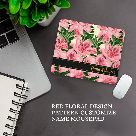Muster für Red Floral Design Benutzerdefiniertes N Mousepad