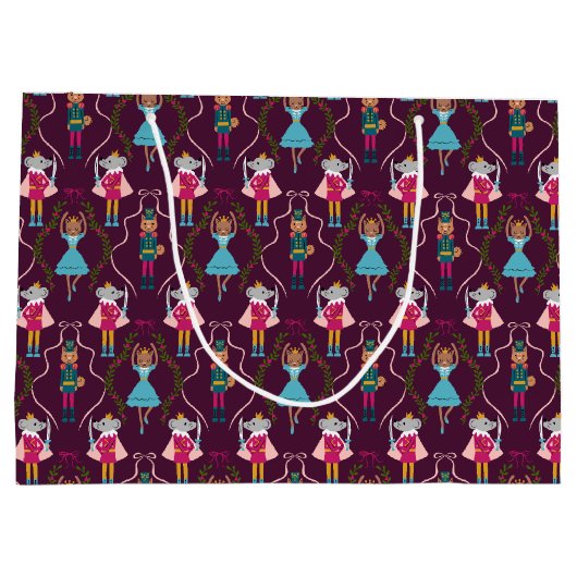 Muster für Red Nutcracker Große Geschenktüte (Rückseite)