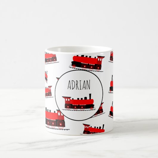 Muster für Red Steam Train - Angepasster Name Kaffeetasse (Mittel)