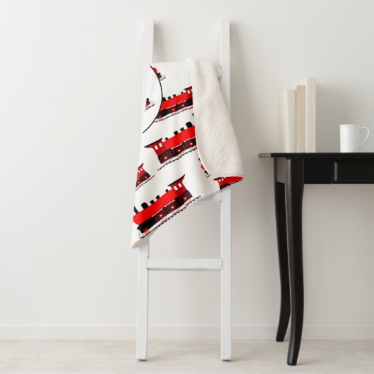 Muster für Red Steam Train - Angepasster Name Sherpadecke (Beispiel)