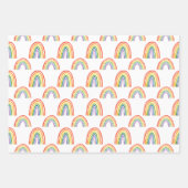 Muster für Regenbogen-Herzen und Blume Geschenkpapier Set (Vorderseite 3)