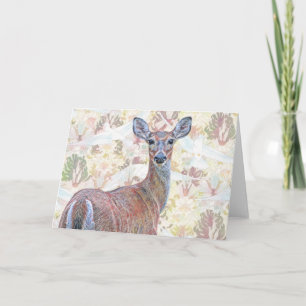Muster für Rehe und Tauben auf Muster Art Note Car Karte
