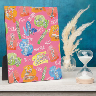 Muster für Reiseziele Fotoplatte
