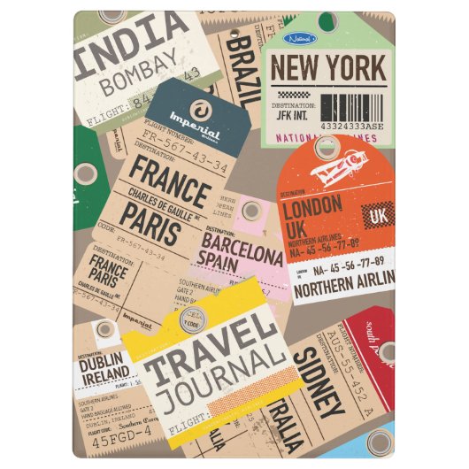 Muster für Reiseziele Klemmbrett (Rückseite)