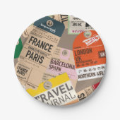 Muster für Reiseziele Pappteller (Vorderseite)