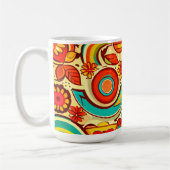 Muster für Retro 70er Groovy Fall Herbstelemente Kaffeetasse (Links)
