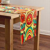 Muster für Retro 70er Groovy Fall Herbstelemente Kurzer Tischläufer (Beispiel)