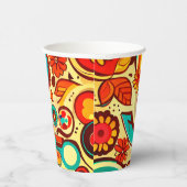 Muster für Retro 70er Groovy Fall Herbstelemente Pappbecher (Rechts)