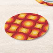 Muster für Retro-70er Groovy Geometric Circles Runder Pappuntersetzer (Angewinkelt)