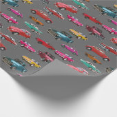 Muster für Retro-Autos und LKW Geschenkpapier (Ecke)