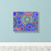 Muster für Retro-Blau- und Orange-Kreise Leinwanddruck (Insitu (Holzboden))