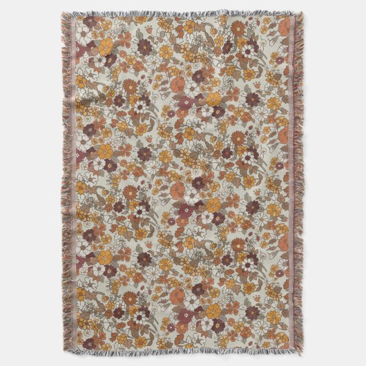 Muster für Retro-Boho-Blume Decke (Vorderseite Vertikal)