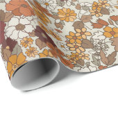 Muster für Retro-Boho-Blume Geschenkpapier (Rolleneckpunkt)