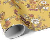 Muster für Retro-Boho-Blume Geschenkpapier (Rolleneckpunkt)