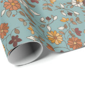 Muster für Retro-Boho-Blume Geschenkpapier (Rolleneckpunkt)
