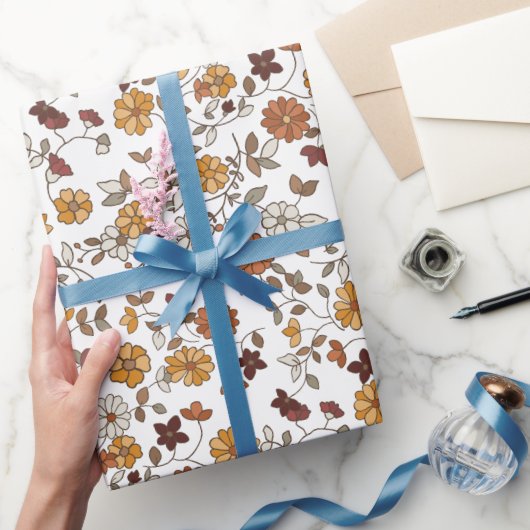 Muster für Retro-Boho-Blume Geschenkpapier (Schenken)