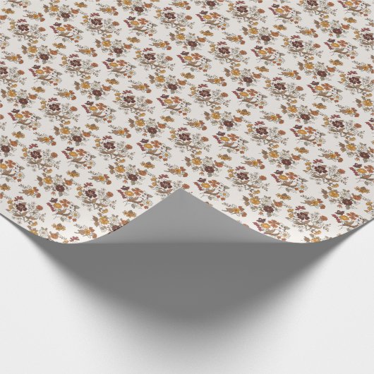Muster für Retro-Boho-Blume Geschenkpapier (Ecke)
