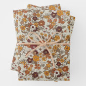 Muster für Retro-Boho-Blume Geschenkpapier Set (Beispiel)