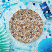 Muster für Retro-Boho-Blume Pappteller (Party)