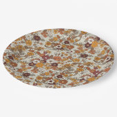 Muster für Retro-Boho-Blume Pappteller (Schrägansicht)