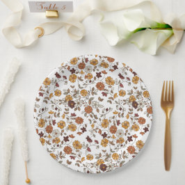 Muster für Retro-Boho-Blume Pappteller