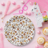 Muster für Retro-Boho-Blume Pappteller (Party)