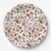 Muster für Retro-Boho-Blume Pappteller (Vorderseite)