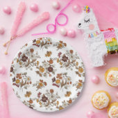 Muster für Retro-Boho-Blume Pappteller (Party)