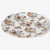 Muster für Retro-Boho-Blume Pappteller (Schrägansicht)