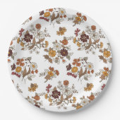 Muster für Retro-Boho-Blume Pappteller (Vorderseite)