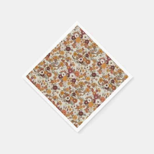 Muster für Retro-Boho-Blume Serviette (Ecke)