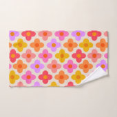 Muster für Retro-farbige Hippie-Mod-Blume Badhandtuch Set (Handtuch)