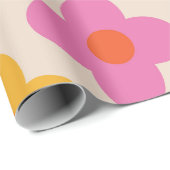 Muster für Retro-farbige Hippie-Mod-Blume Geschenkpapier (Rolleneckpunkt)