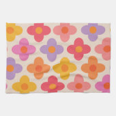 Muster für Retro-farbige Hippie-Mod-Blume Geschirrtuch (Horizontal)