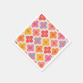 Muster für Retro-farbige Hippie-Mod-Blume Serviette (Ecke)