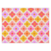 Muster für Retro-farbige Hippie-Mod-Blume Tischdecke (Vorderseite (Horizontal))
