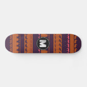 Muster für Retro-farbige Monogramm-Tiere #2 Skateboard (Horizontal)