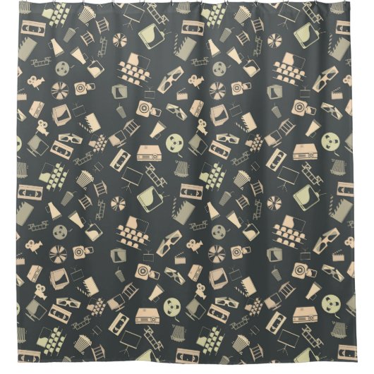 Muster für Retro-Filmelemente Duschvorhang (Vorderseite)