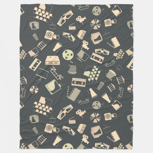 Muster für Retro-Filmelemente Fleecedecke (Vorderseite)