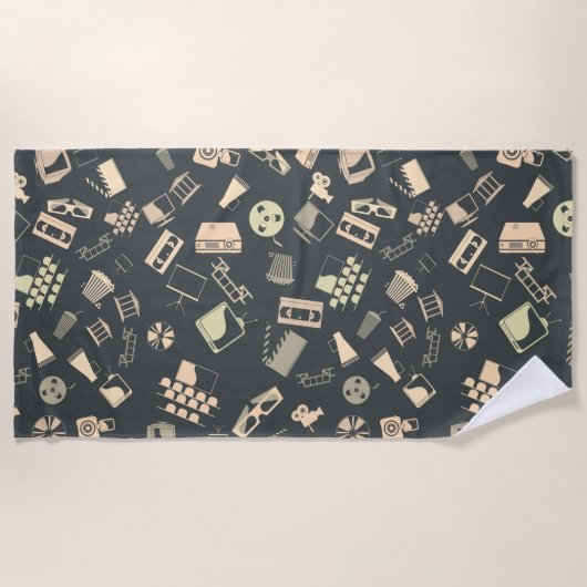 Muster für Retro-Filmelemente Strandtuch (Vorderseite)