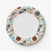 Muster für Retro-Floral 2 Pappteller (Vorderseite)
