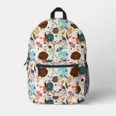 Muster für Retro-Floral Bedruckter Rucksack (Vorderseite)
