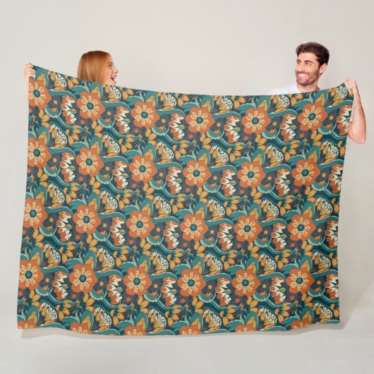 Muster für Retro-Floral Fleecedecke (Beispiel)