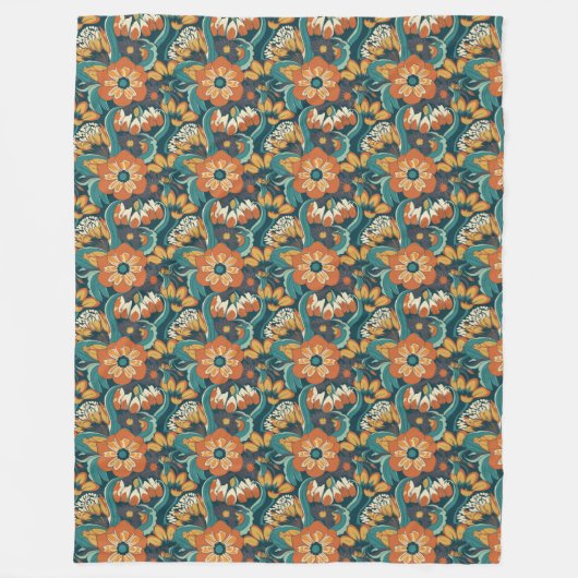Muster für Retro-Floral Fleecedecke (Vorderseite)