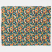 Muster für Retro-Floral Fleecedecke (Vorderseite (Horizontal))