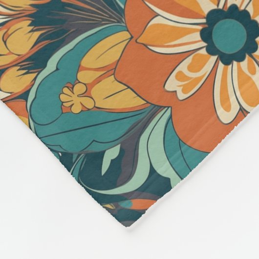 Muster für Retro-Floral Fleecedecke (Ecke)