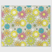 Muster für Retro-Floral Geschenkpapier (Flach)