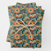 Muster für Retro-Floral Geschenkpapier Set (Beispiel)