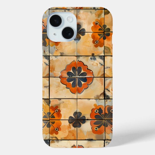 Muster für Retro Floral Handy Case (Rückseite)