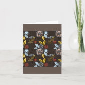 Muster für Retro-Floral Karte (Vorderseite)